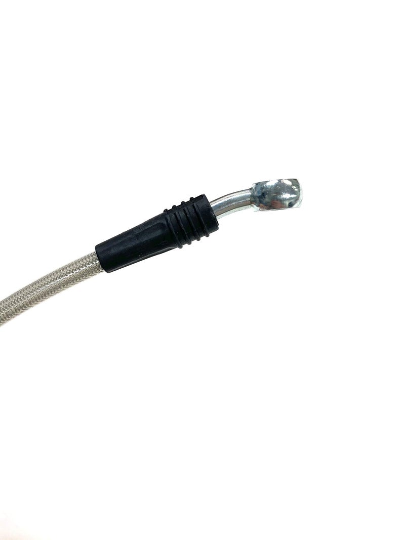 The Stop Shop Braided Stainless Brake Hose (THIS IS NOT A VEHICLE SPECIFIC HOSE, please see bullet points for fitment sizes) 15.25 Inches Long with 10mm Banjo Holes (Does Not Include Hardware) Made in USA - Image 4